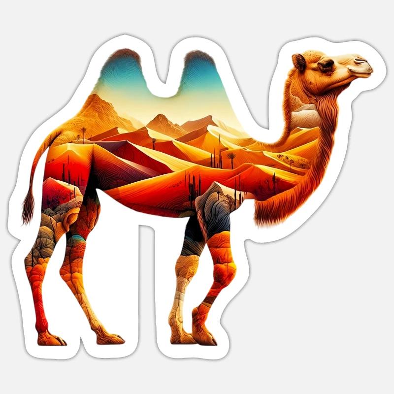 Camel - Sticker size S (10 x 10 cm) - white matte