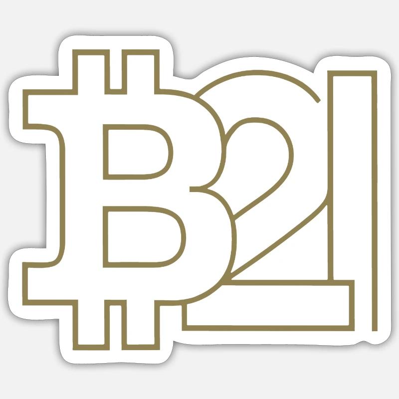Bitcoin Silhouette 21 millions de devises Sticker taille S (10 x 10 cm)