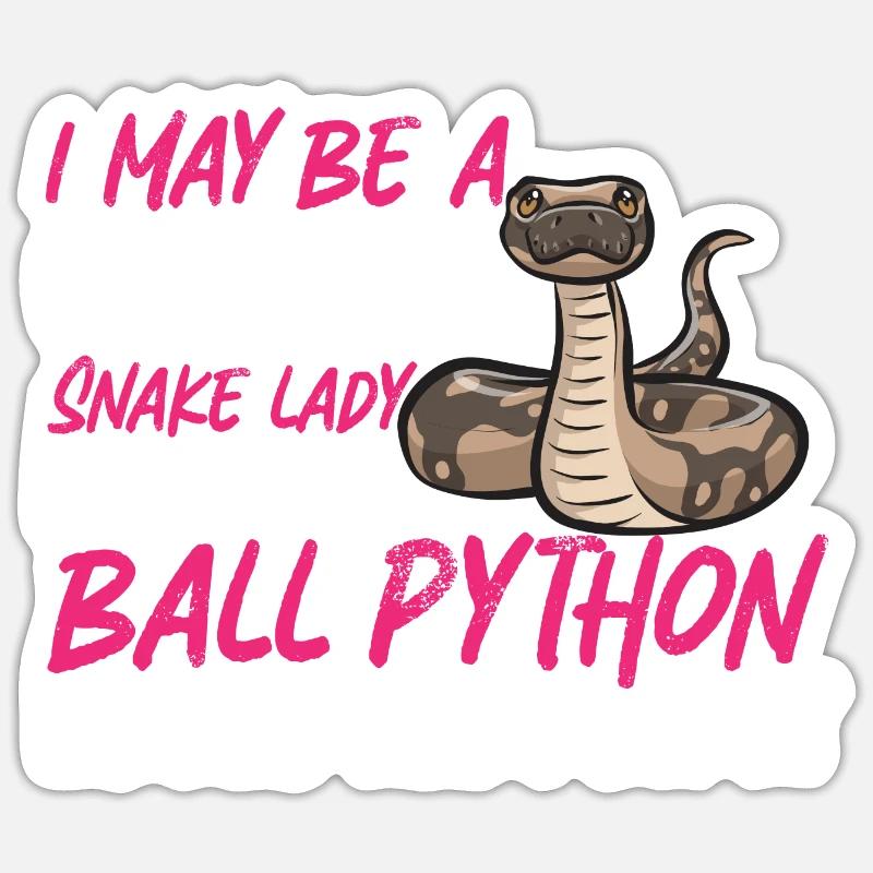 Ball Python Schlange Königspython - Sticker Größe S (10 x 10 cm) - Mattweiß