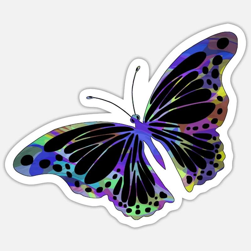 Papillon - Sticker taille S (10 x 10 cm) - blanc mat