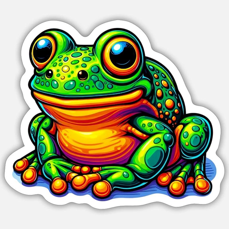 Grenouille - Sticker taille S (10 x 10 cm) - blanc mat