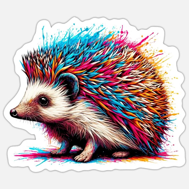 Igel - Sticker Größe S (10 x 10 cm) - Mattweiß
