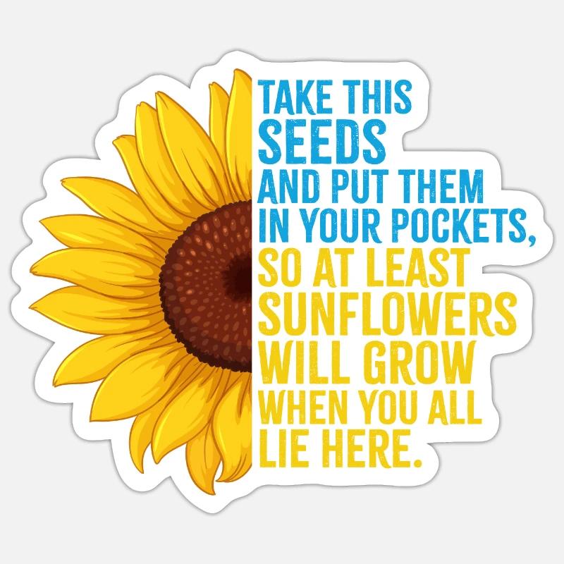 Graines de tournesol d’Ukraine - Sticker taille S (10 x 10 cm) - blanc mat