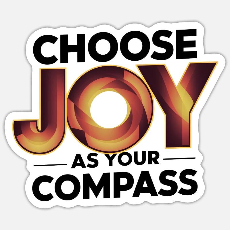 Wählen Sie Freude als Kompass: Digitale Kunst Sticker Größe S (10 x 10 cm)