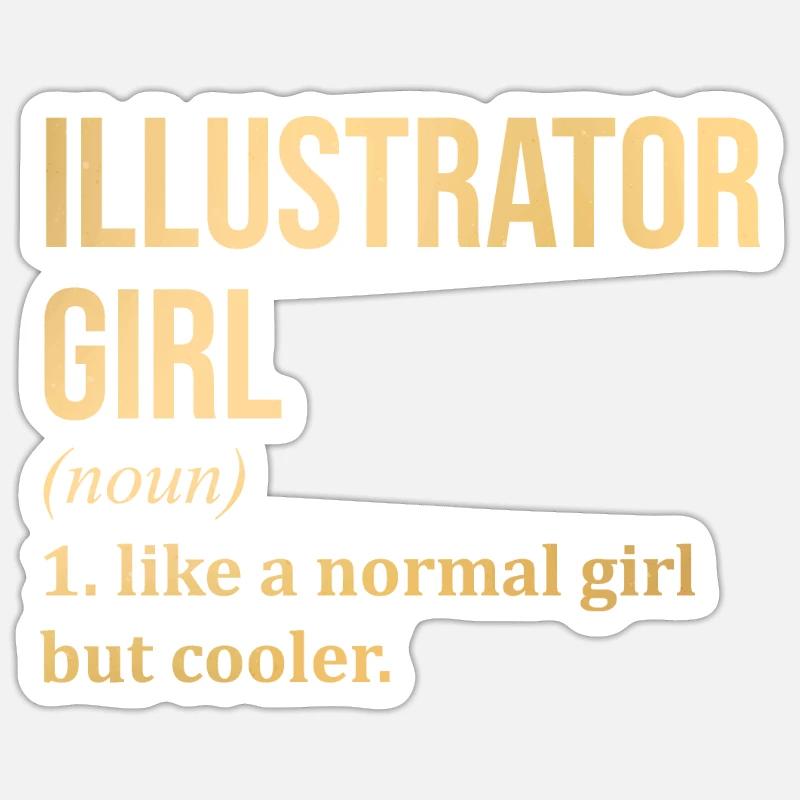 illustrateur - Sticker taille S (10 x 10 cm) - blanc mat