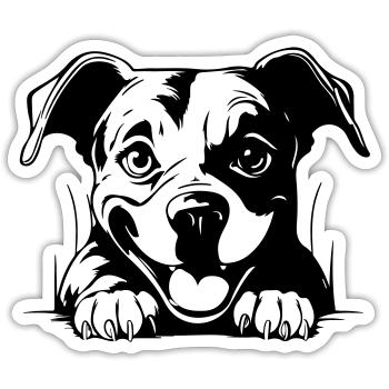 Staffordshire Bull Terrier - Sticker taille S (10 x 10 cm) - blanc mat - Devant