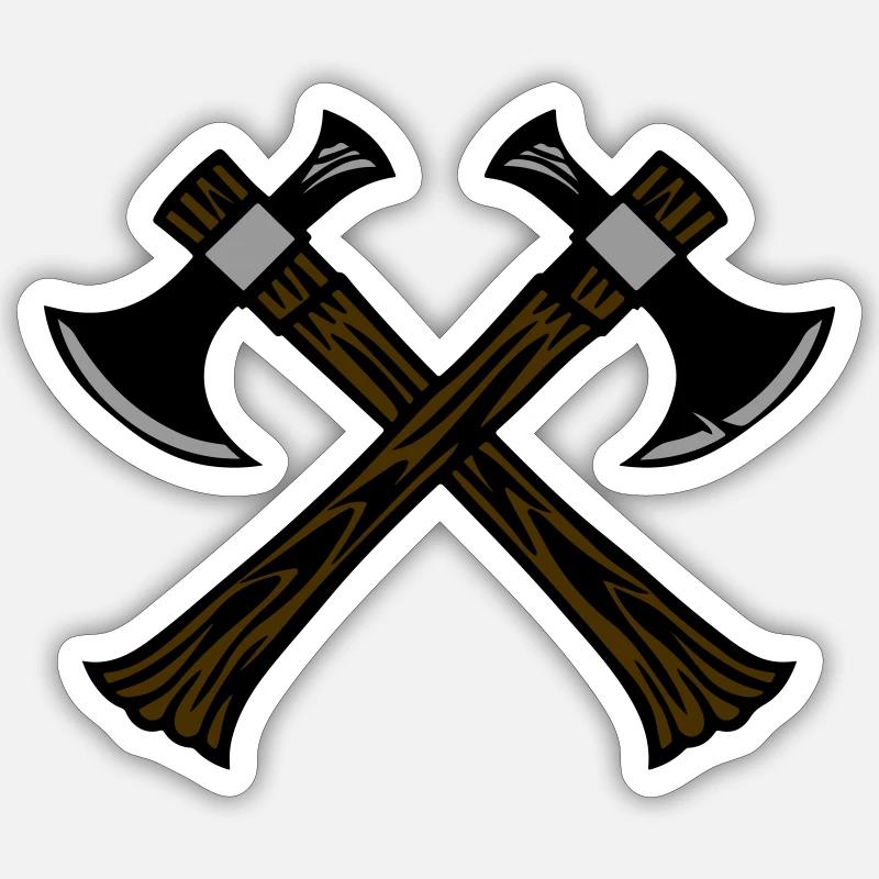 Axt Symbol - Sticker Größe S (10 x 10 cm) - Mattweiß