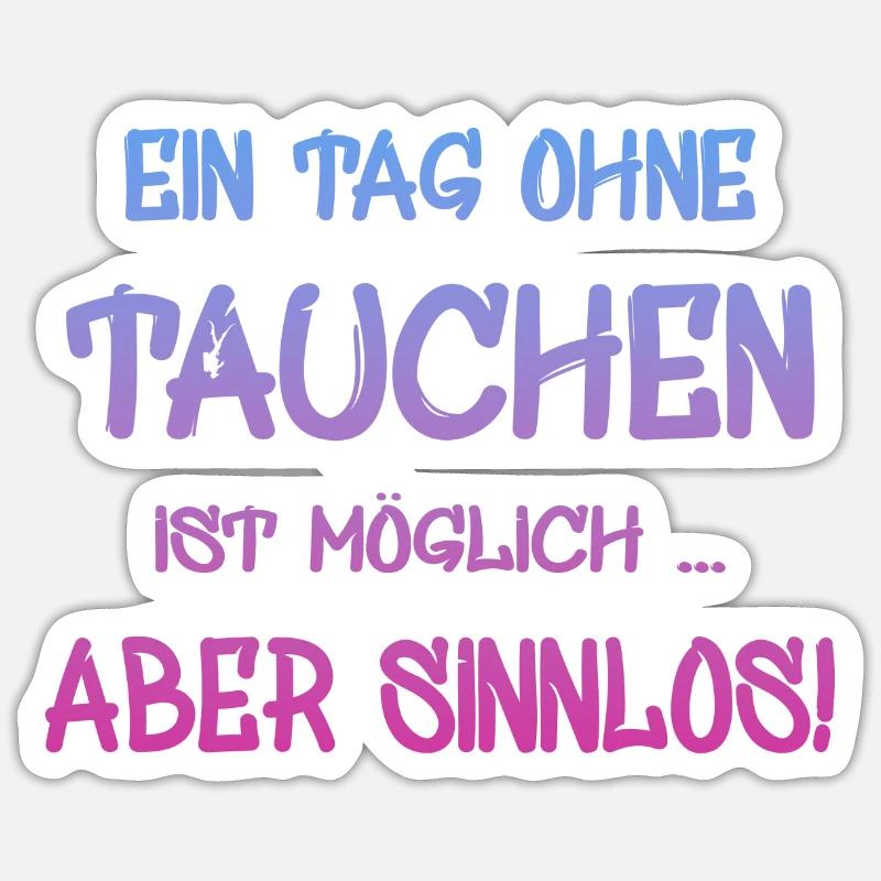 Tauchen - Sticker Größe S (10 x 10 cm) - Mattweiß