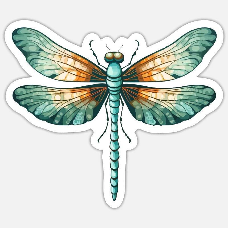 Libellule - Sticker taille S (10 x 10 cm) - blanc mat