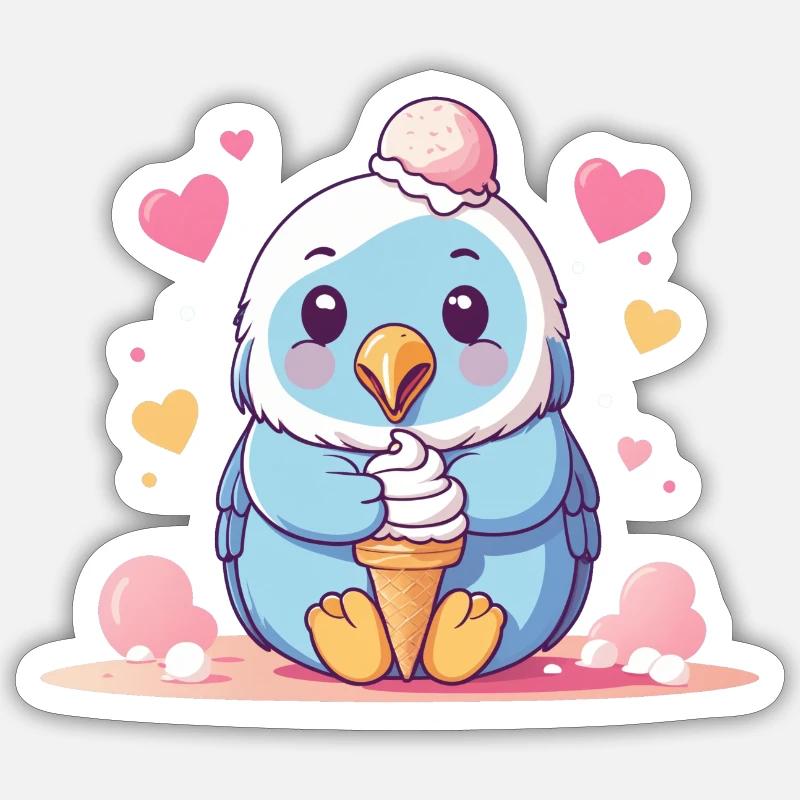 Fluffy Ice Power - Sticker size S (10 x 10 cm) - white matte