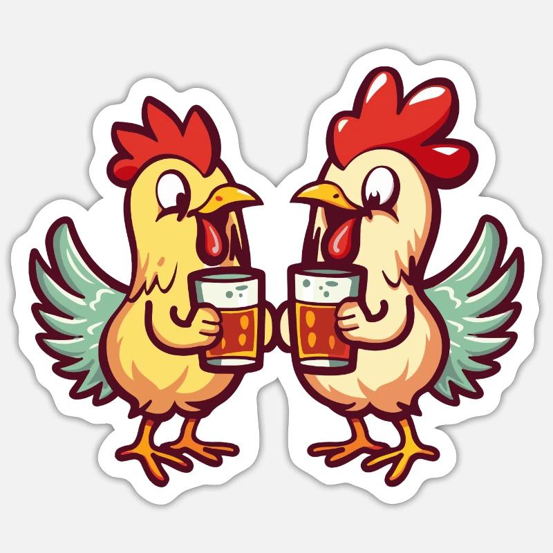 Comic Beer Funny Booze - Sticker taille S (10 x 10 cm) - blanc mat