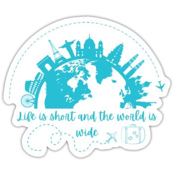 Abenteuer Weltreise Design - Sticker Größe S (10 x 10 cm) - Mattweiß - Vorne