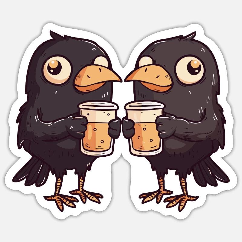 Raven Crow Comic bière Party boisson Sticker taille S (10 x 10 cm)