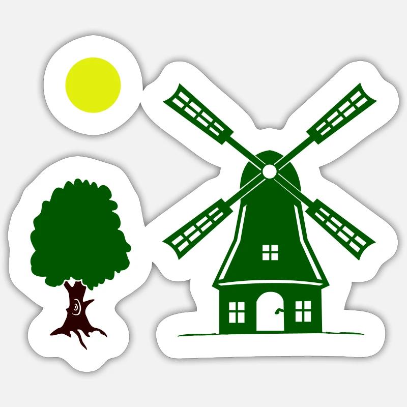 Windmill Tree Sticker size S (10 x 10 cm)