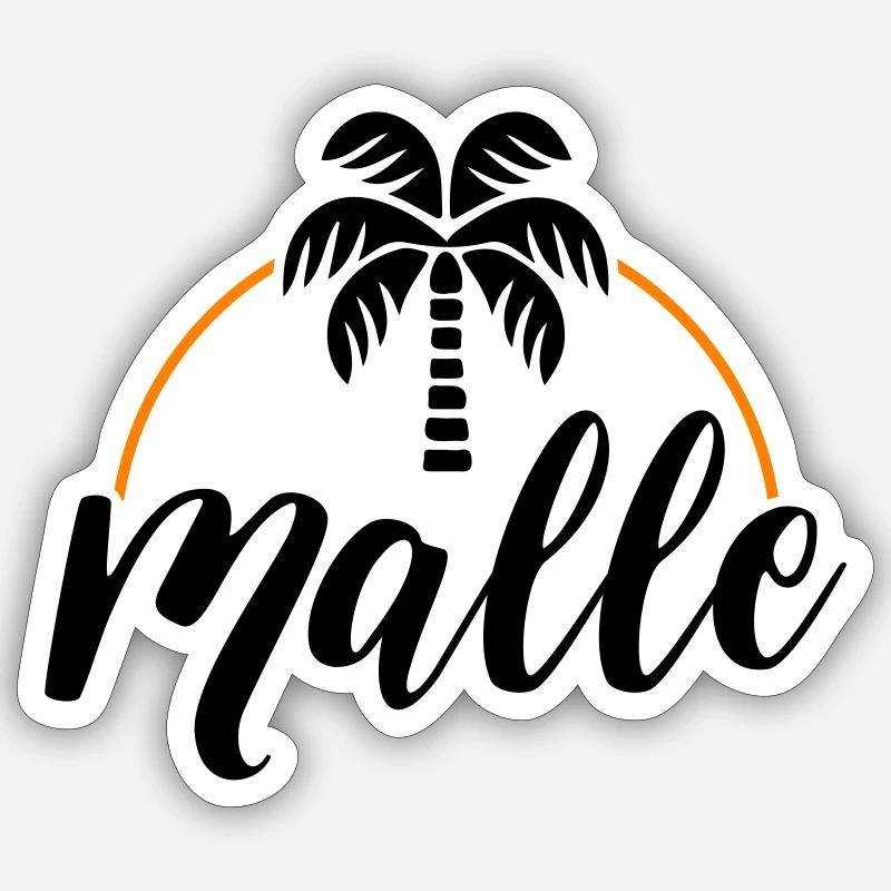 Malle Palme - Sticker size S (10 x 10 cm) - white matte