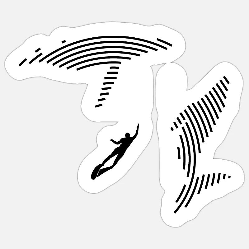 Tauchen mit Walen - Sticker Größe S (10 x 10 cm) - Mattweiß