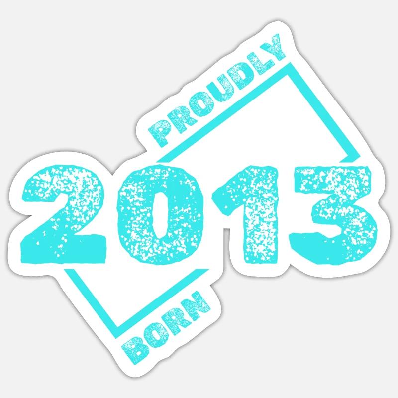 Né en 2013 - Sticker taille S (10 x 10 cm) - blanc mat