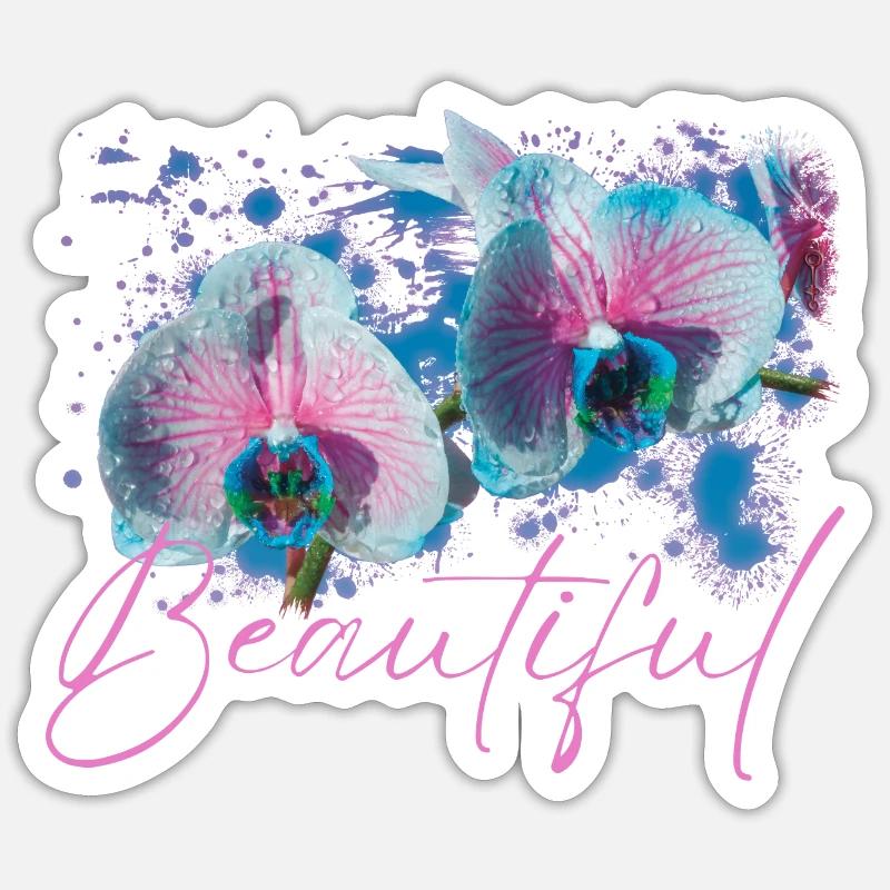 Fleurs Beautiful Aphrodite - Sticker taille S (10 x 10 cm) - blanc mat