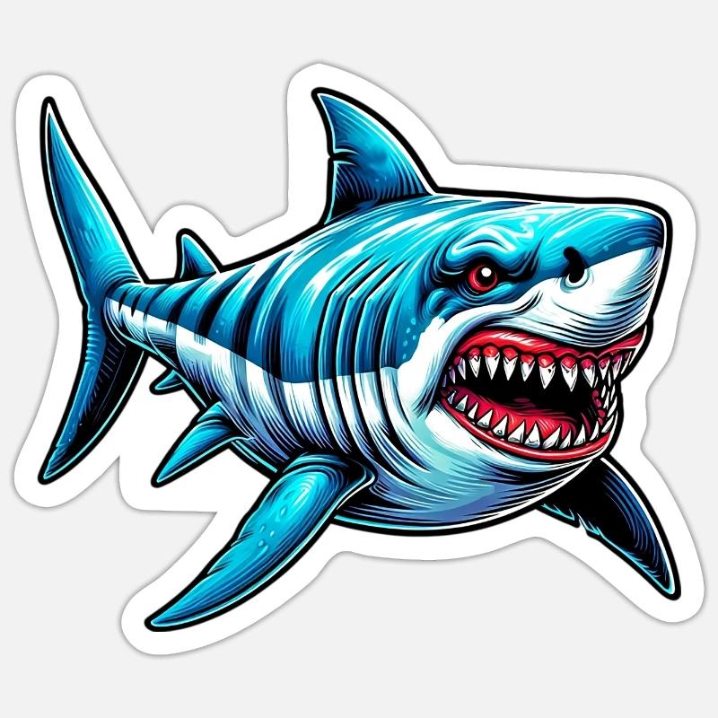 Shark - Sticker size S (10 x 10 cm) - white matte