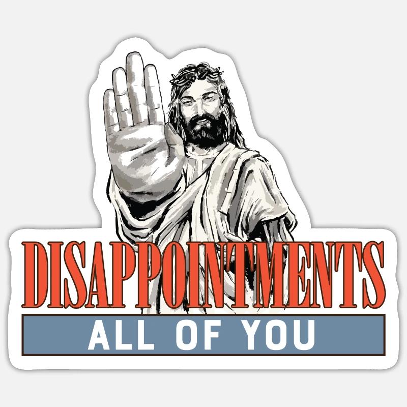 Déceptions à tous drôle Jesus Facepalm Sticker taille S (10 x 10 cm)