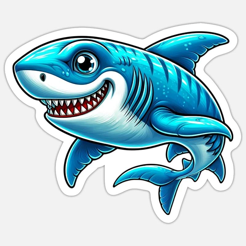 Shark - Sticker size S (10 x 10 cm) - white matte