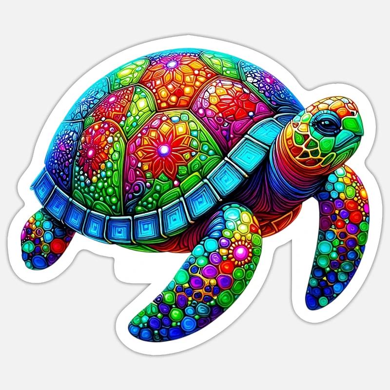Turtle - Sticker size S (10 x 10 cm) - white matte