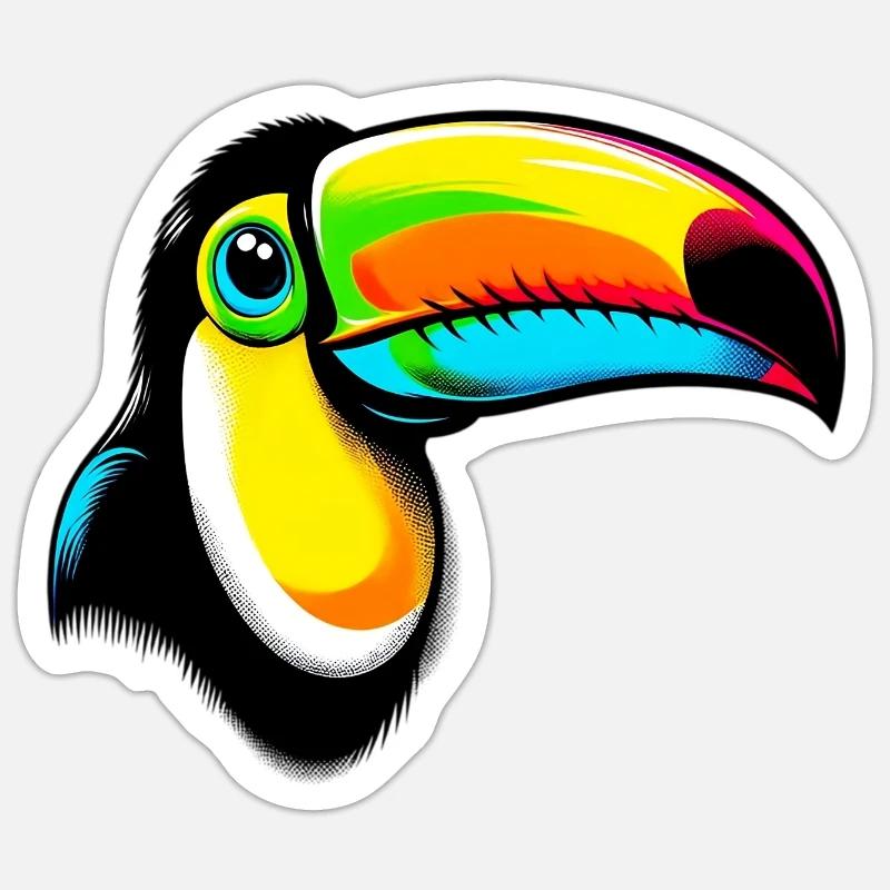 Toucan - Sticker size S (10 x 10 cm) - white matte