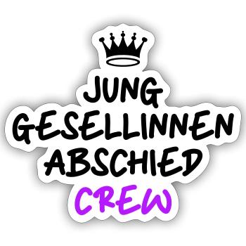 Enterrement de vie de jeune fille Crew Enterrement de vie de garçon - Sticker taille S (10 x 10 cm) - blanc mat - Devant