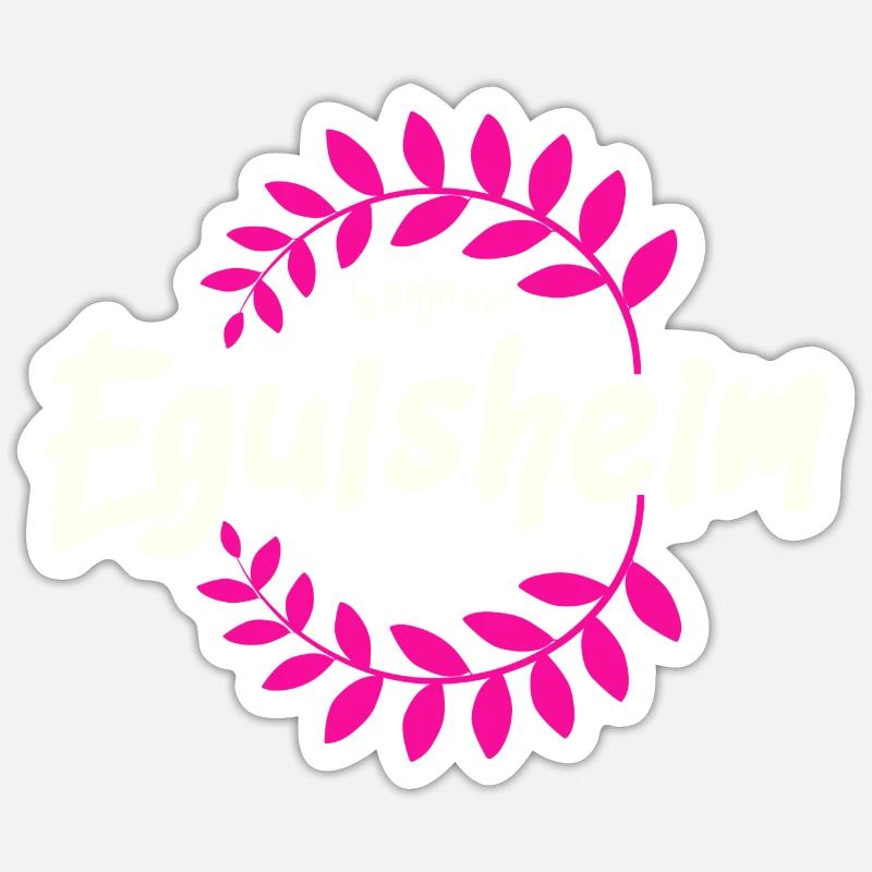 Eguisheim Text Frankreich - Sticker Größe S (10 x 10 cm) - Mattweiß