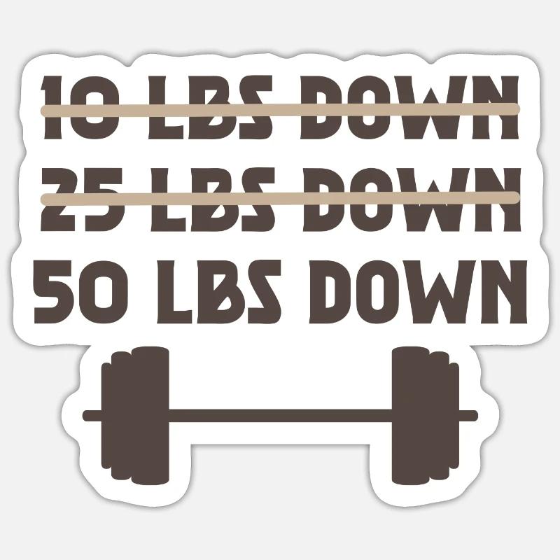 50 Lbs Down 2 Sticker Größe S (10 x 10 cm)