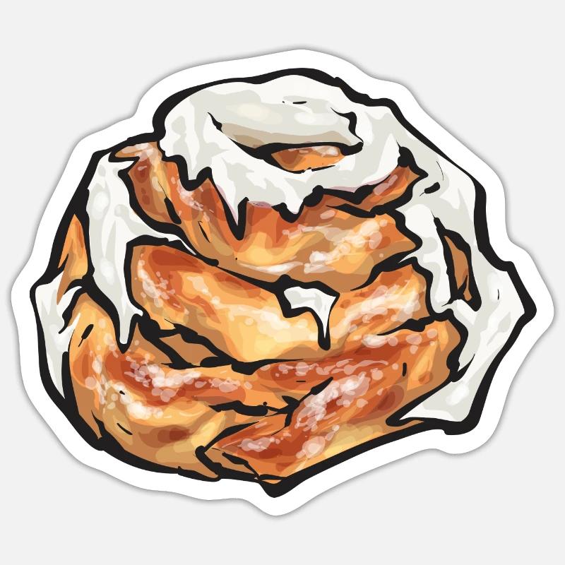 Cinnamon roll - Sticker size S (10 x 10 cm) - white matte