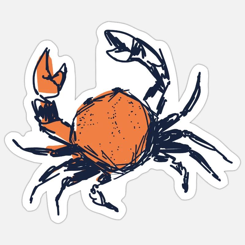 Crabe - Sticker taille S (10 x 10 cm) - blanc mat