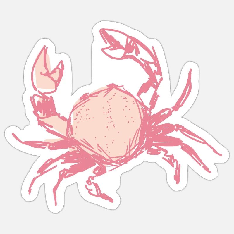 Crab - Sticker size S (10 x 10 cm) - white matte