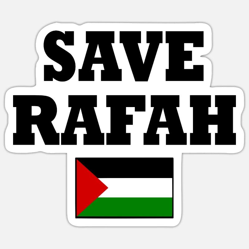 Save rafah - Sticker size S (10 x 10 cm) - white matte