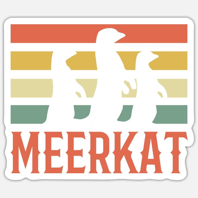 Suricate - Sticker taille S (10 x 10 cm) - blanc mat