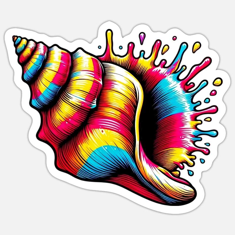 Coquille - Sticker taille S (10 x 10 cm) - blanc mat