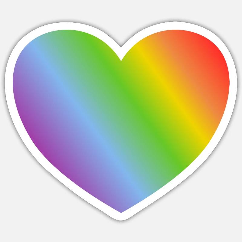 Rainbow heart - Sticker size S (10 x 10 cm) - white matte