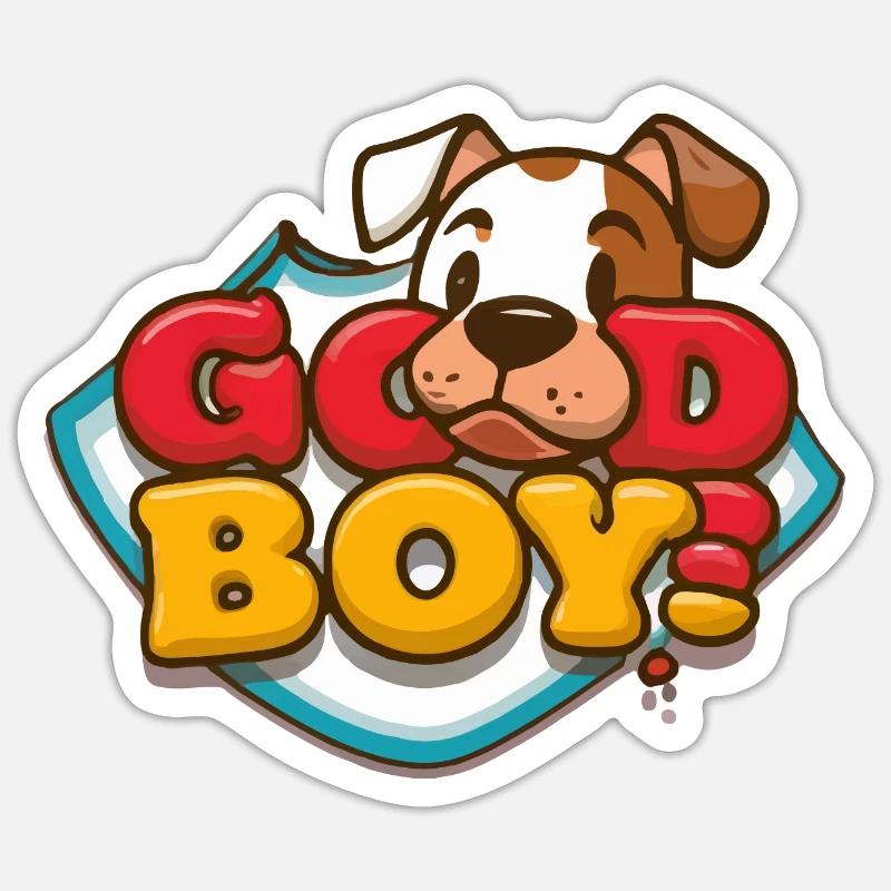 GOOD BOY - Sticker size S (10 x 10 cm) - white matte