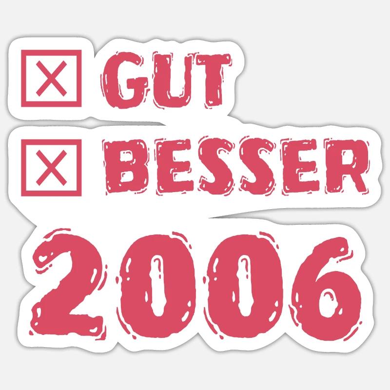 Année 2006 - Sticker taille S (10 x 10 cm) - blanc mat
