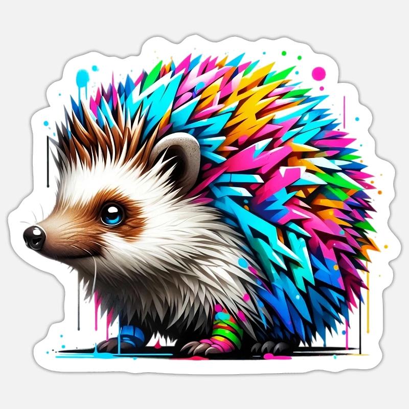 Hedgehog - Sticker size S (10 x 10 cm) - white matte