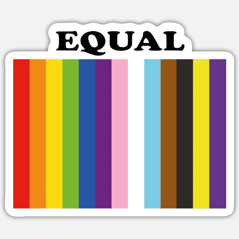 Equal Inclusive Pride Colors Sticker size S (10 x 10 cm)