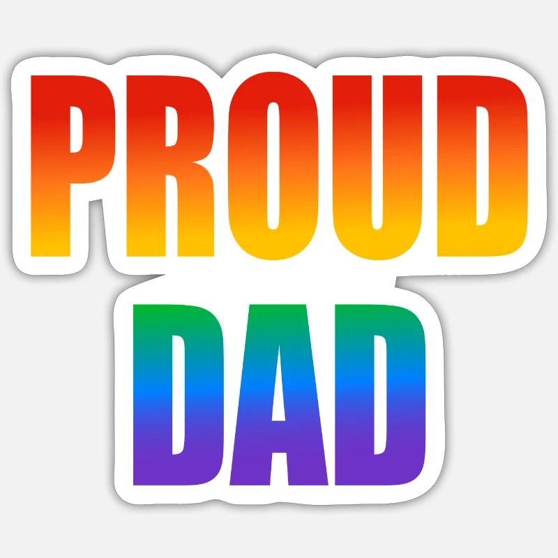 Stolzer Papa schwuler Regenbogen - Sticker Größe S (10 x 10 cm) - Mattweiß