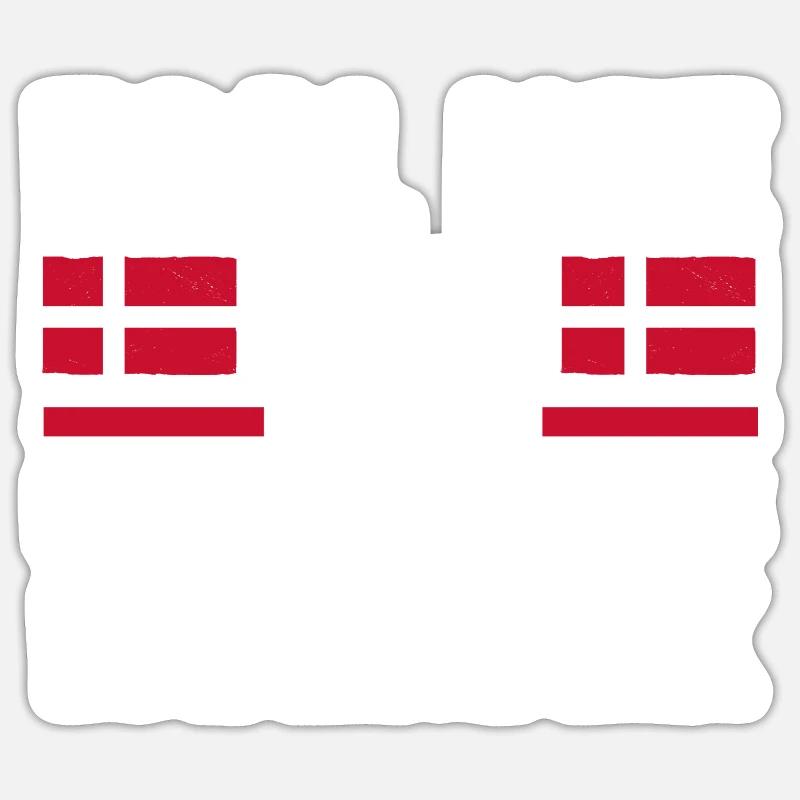 Danois Danemark - Sticker taille S (10 x 10 cm) - blanc mat