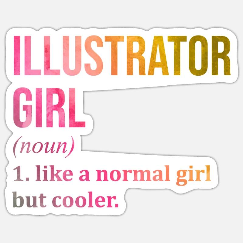 illustrateur - Sticker taille S (10 x 10 cm) - blanc mat