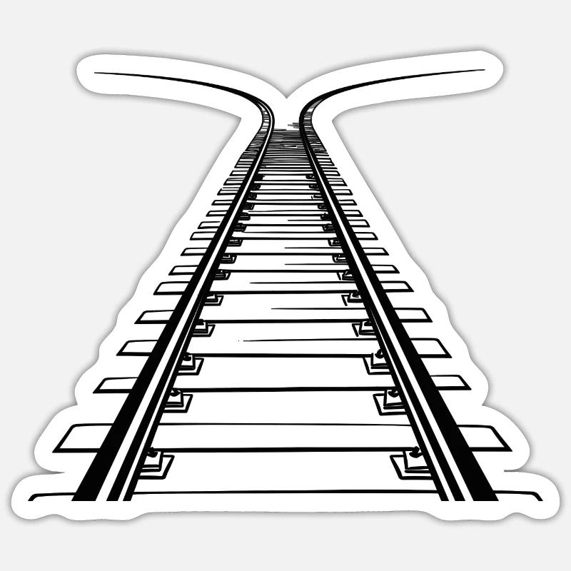 Railway Drawing - Sticker size S (10 x 10 cm) - white matte