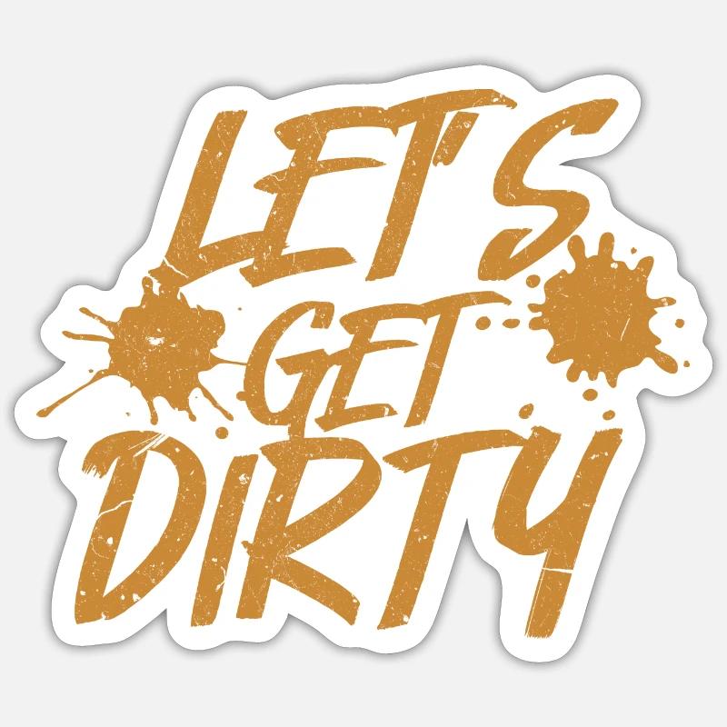 Let's get dirty Mud race runner - Sticker Größe S (10 x 10 cm) - Mattweiß
