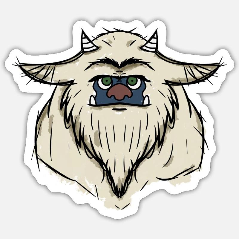 Monster eric - Sticker Größe S (10 x 10 cm) - Mattweiß