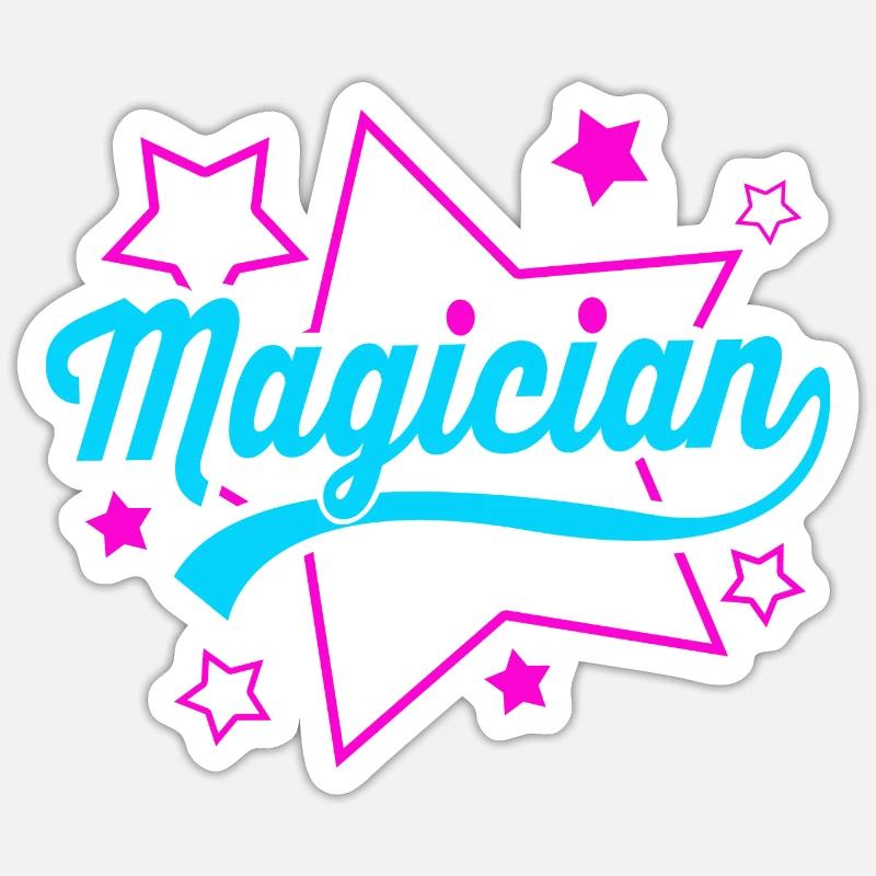 Zauberer - Sticker Größe S (10 x 10 cm) - Mattweiß