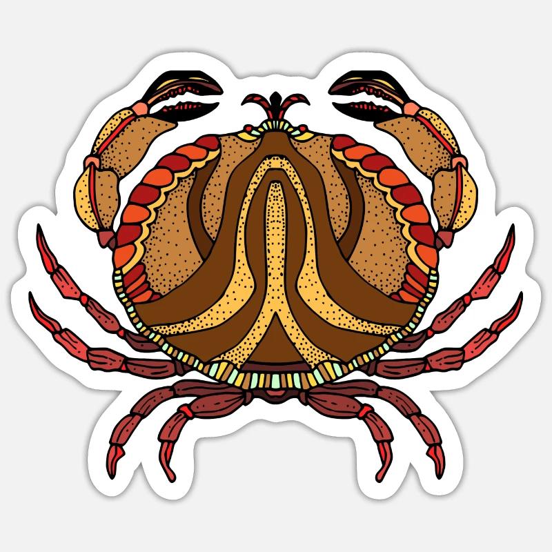 Krebs - Sticker Größe S (10 x 10 cm) - Mattweiß