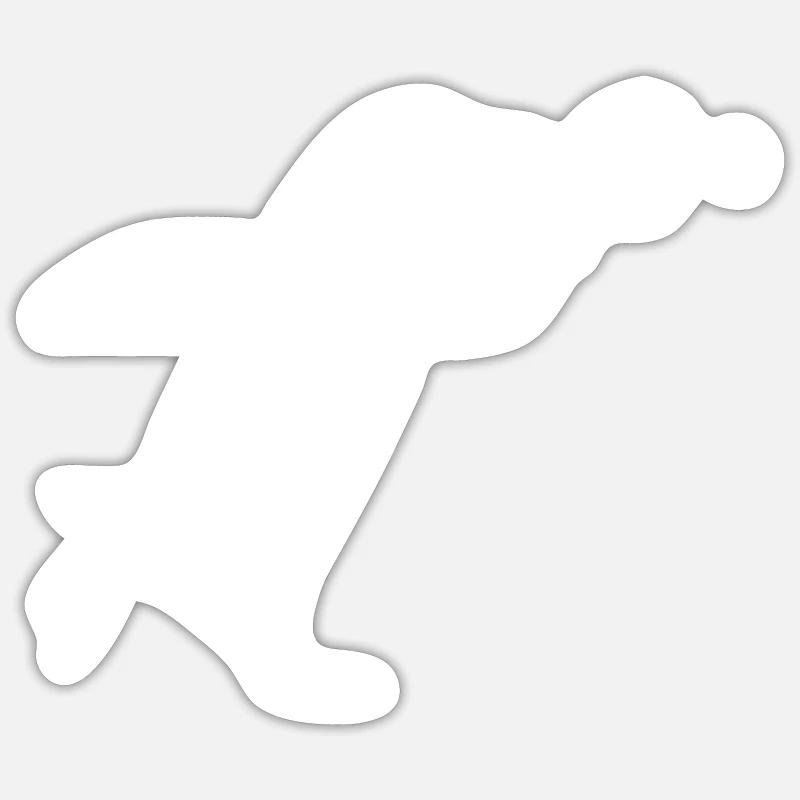 Silhouette de ping-pong pingouin - Sticker taille S (10 x 10 cm) - blanc mat